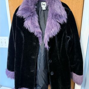 Blanc Noir Black and Purple Teddy Jacket